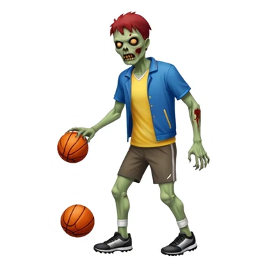 sportmen zombie full body and sport item sticker