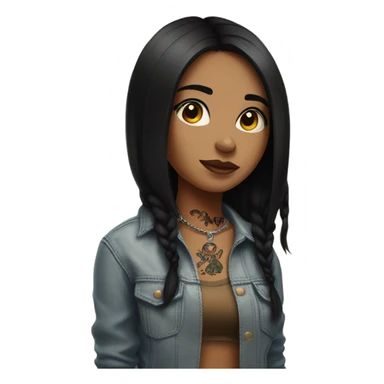 girl with black hair tattoos and she's creative sticker