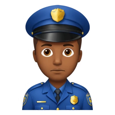 police officer man with brown skin, wearing uniform sticker