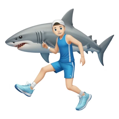 Tiburon con tenis con piernas sticker