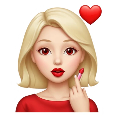 face with heart-shaped lips blowing a kiss sticker