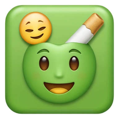 a joint in emoji iphone style please, without face, like a cogarrette but in green sticker