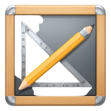 pencil and ruler crossing on a screen sticker