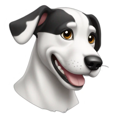 Perro ratonero blanco  y negro sticker