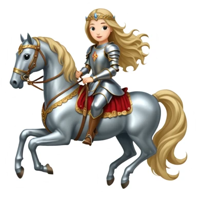 Renaissance princess knight on horse sticker
