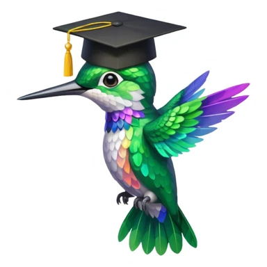 Un colibri con birrete de graduación  sticker