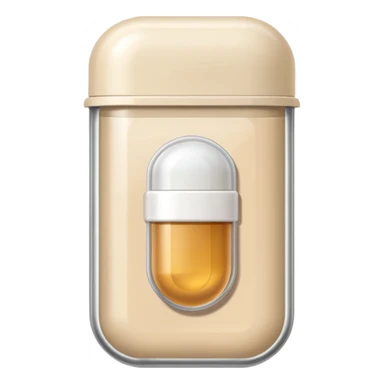 medicine capsule in case in nutral colors sticker