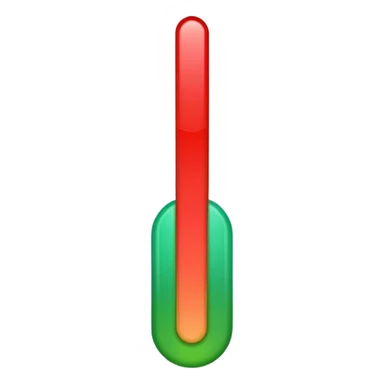 A vertical capsule-shaped progress bar with a color gradient from green at the bottom to red at the top. The bar is divided into segments by thin lines, with bold, outlined numbers scaling upward next to it.  sticker
