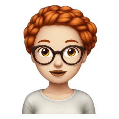 Redhead emo Artist painter girl with a braid and very large round glasses sticker