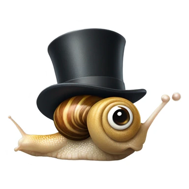 Snail with a top hat and a mustache sticker