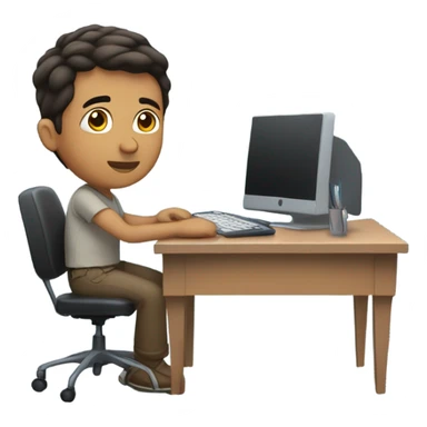 Working at my desk remotely from home Hispanic male very short hair sticker