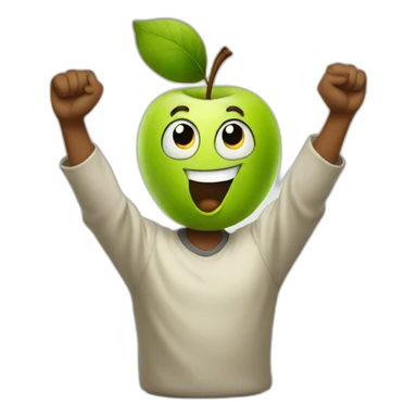 apple raising arms sticker
