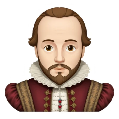 Shakespeare bust with Elizabethan era clothing sticker