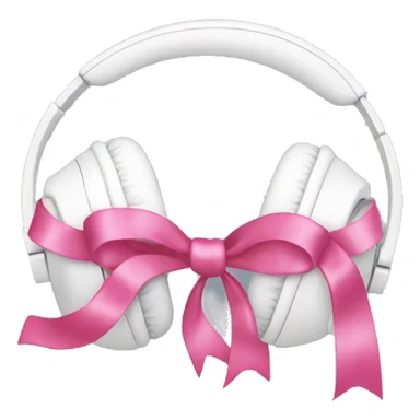White headphones with pink bows sticker