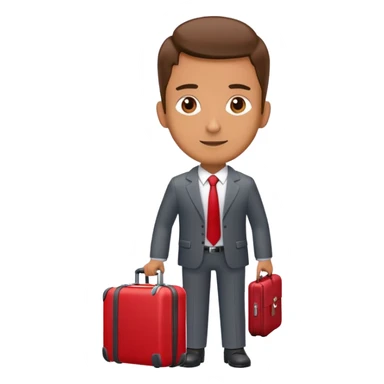 businessman with red suitcase sticker