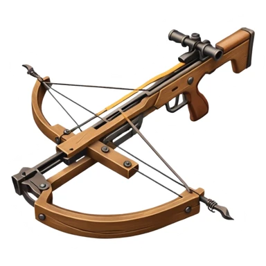 wooden crossbow, no scope sticker