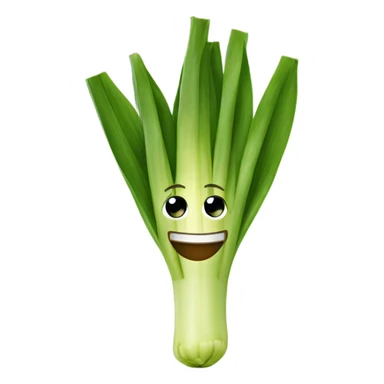 Leek with smiley  sticker