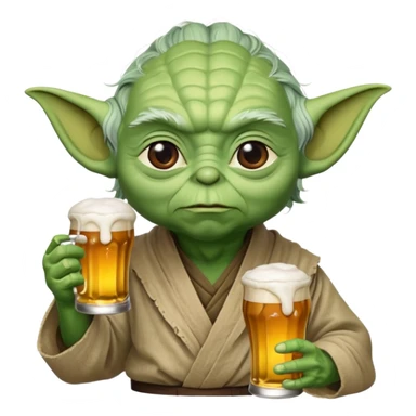 Yoda avec une bierre sticker