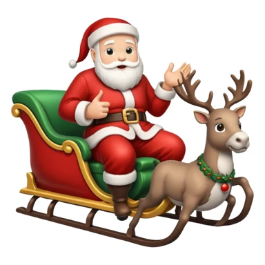 d'Eco de noël avec le père noël sur son traineau très réaliste sur un fond enneigé sticker