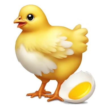 baby chicken with egg shell sticker