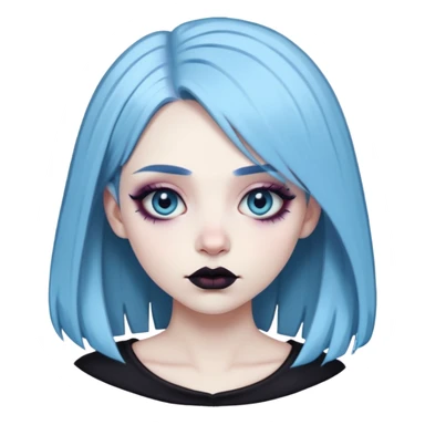 pale blue haired goth baddie sticker