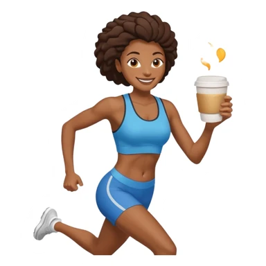 Morning Coffee Runner black woman  sticker