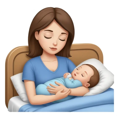 Light brunette fit mom forcing baby boy to go to sleep sticker