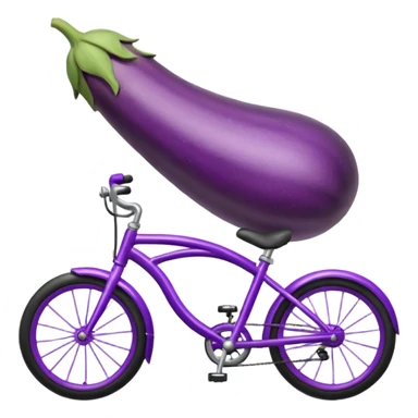 An eggplant on bike sticker