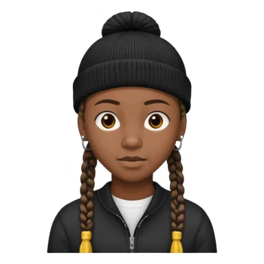 an african teen with cornrows and wears a beanie sticker