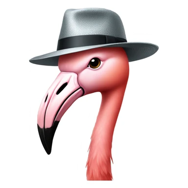 Flamingo wearing a fedora sticker