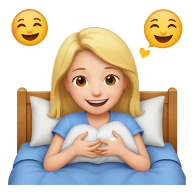girl farted out her behind in bed emoji sticker