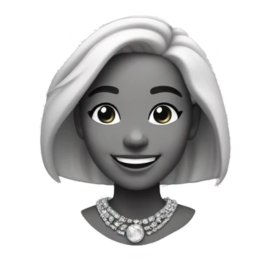 smiling girl in monochrome jewelry  sticker