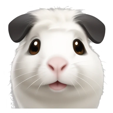 white guinea pig with one black ear and brown marking on face sticker