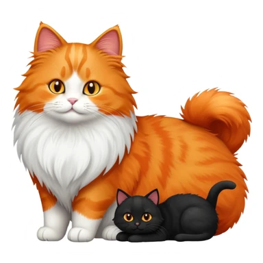 Gato naranja y gato negro sticker