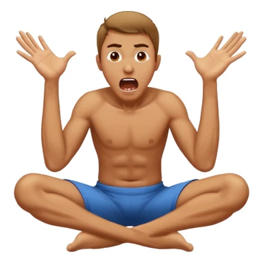 man on knees yelling in agony with hands thrown up sticker