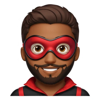 Miles Morales with beard, eye mask, low fade sticker
