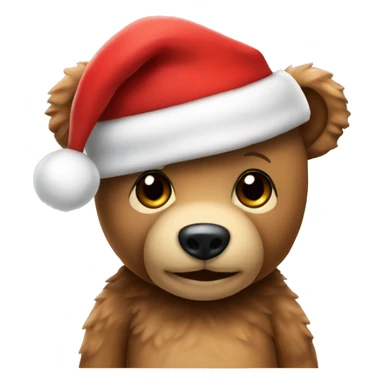 teddy bear with a christmas hat sticker