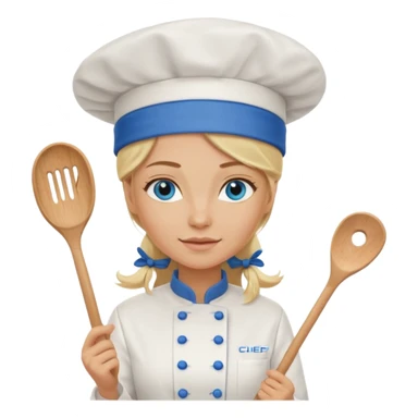 Sexy Long Blonde hair blue eyed female chef sticker