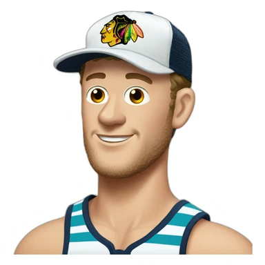 Jonathan Toews as a beach bum sticker