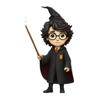 Harry Potter with a magic wand sticker