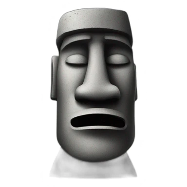 moai statue looking left performing hat tipping gesture sticker