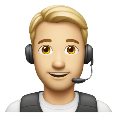 German call center employee sticker