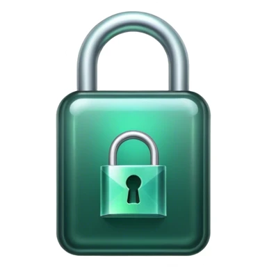 Holographic and glassmorphic dark green lock sticker