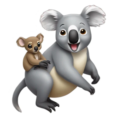 koala riding a kangaroo sticker