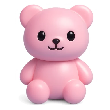 Make the gold vinyl figure teddy bear cuter with a rounder face, bigger eyes, and a small smile. Keep it metallic and shiny with no background. sticker