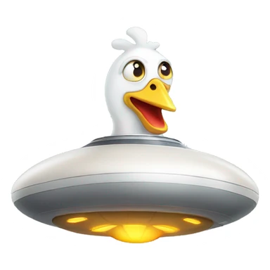 flying saucer with a chicken sticker