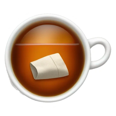 A cup of hot tea bag sticker
