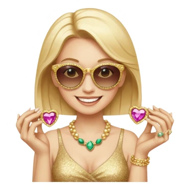 Cat wearing sunglasses smiling superstitious woman squeezing her family jewels sticker