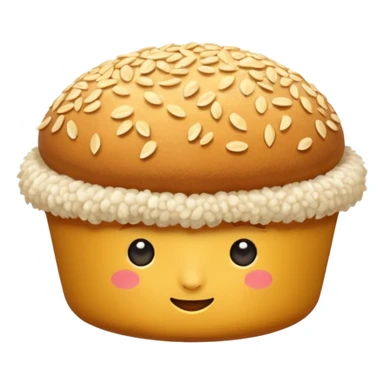 poğaça with sesame seeds on top, soft and fluffy look sticker