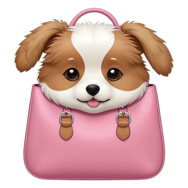 Pink bag with a little dog poking out   sticker